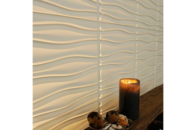 WallArt Väggpanel 3D Flows 12 st GA-WA14 - Vit - Inredning & dekor - Väggdekor - Väggpanel