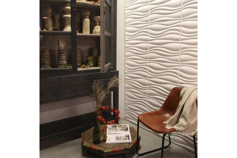WallArt Väggpanel 3D Waves 12 st GA-WA04 - Vit - Inredning & dekor - Väggdekor - Väggpanel