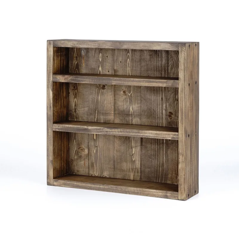 Velnor Dekorativ vägghylla 42x42x9 cm, Trä (naturlig träfinish)