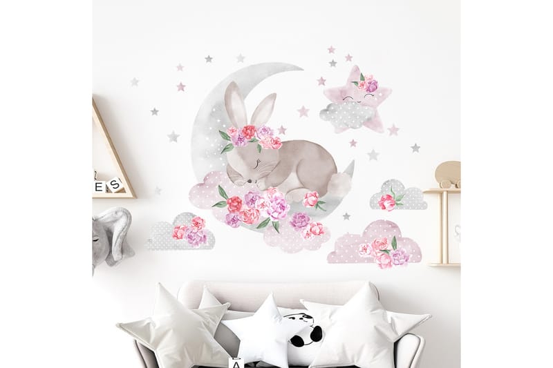 SOVANDE KANIN Väggklistermärke   Rosa - Inredning & dekor - Väggdekor - Wallstickers