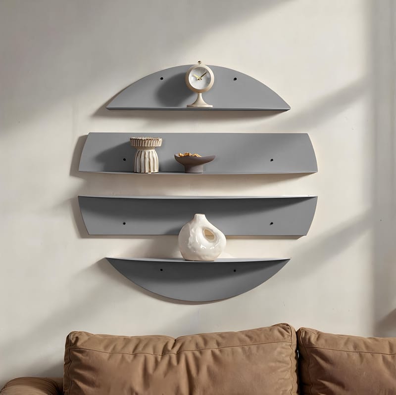 Zalvenn Vägghylla 76 cm Rund - Grå - Förvaring - Köksförvaring - Kökshylla