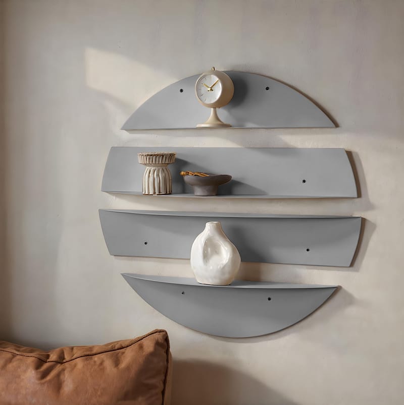 Zalvenn Vägghylla 76 cm Rund - Grå - Förvaring - Köksförvaring - Kökshylla