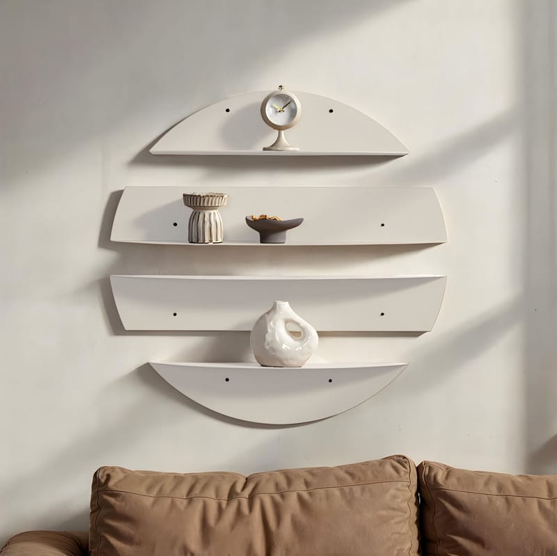 Zalvenn Vägghylla 76 cm Rund - Mjuk Beige - Förvaring - Köksförvaring - Kökshylla