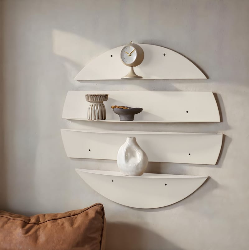 Zalvenn Vägghylla 76 cm Rund - Mjuk Beige - Förvaring - Köksförvaring - Kökshylla