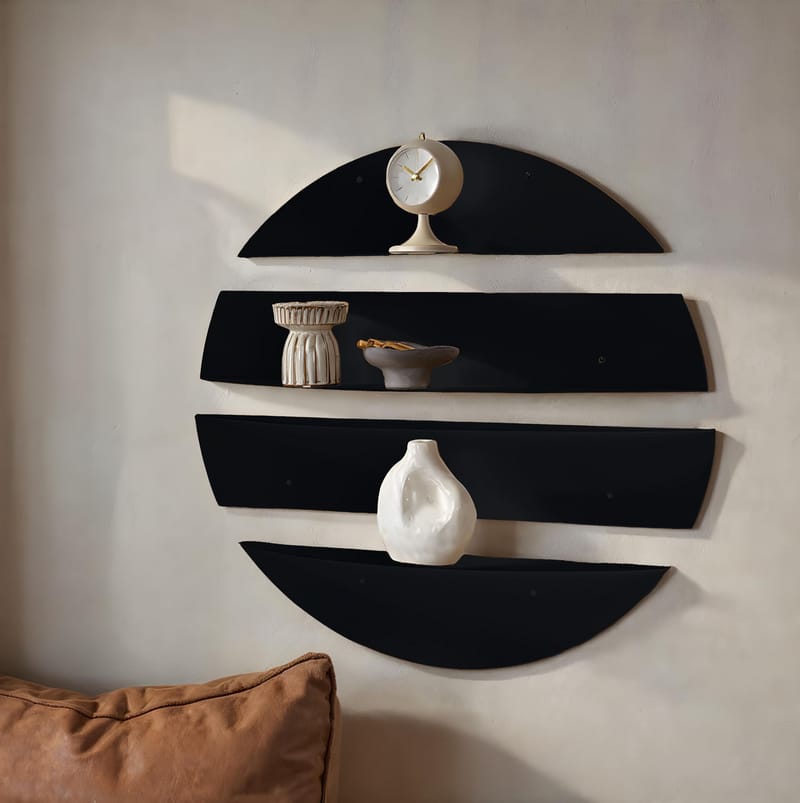 Zalvenn Vägghylla 76 cm Rund - Svart - Förvaring - Köksförvaring - Kökshylla