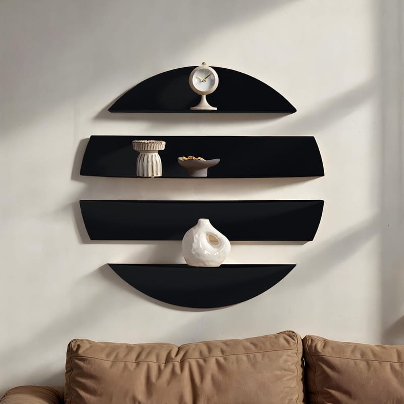 Zalvenn Vägghylla 76 cm Rund - Svart - Förvaring - Köksförvaring - Kökshylla