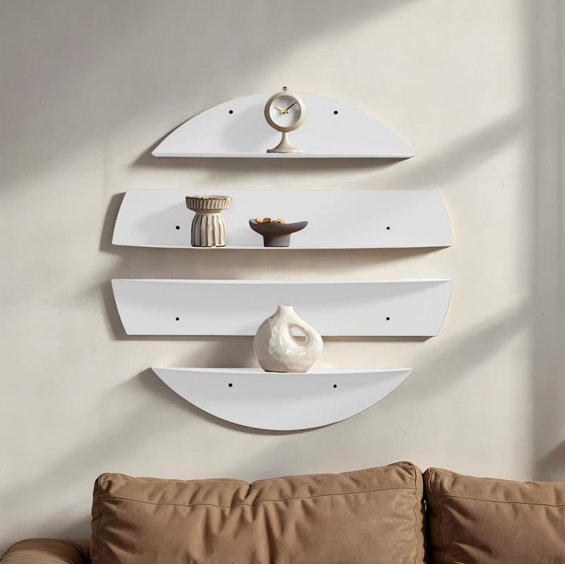 Zalvenn Vägghylla 76 cm Rund - Vit - Förvaring - Köksförvaring - Kökshylla