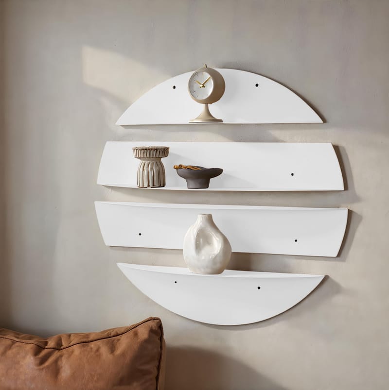 Zalvenn Vägghylla 76 cm Rund - Vit - Förvaring - Köksförvaring - Kökshylla