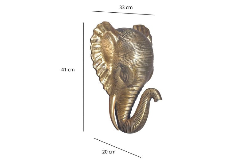 Väggdekoration Wohnling Elefant Polerad gjuten aluminium väggmonterad industriell - Inredning & dekor - Tavlor & konst