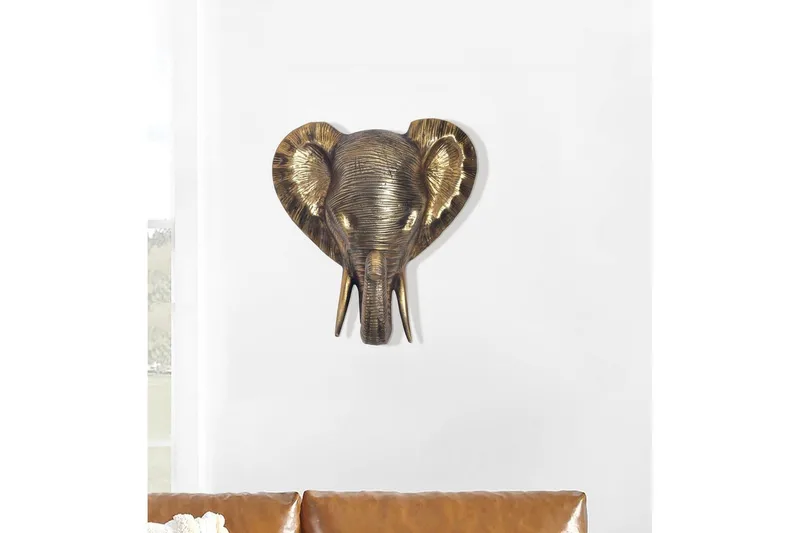 Väggdekoration Wohnling Elefant Polerad gjuten aluminium väggmonterad industriell - Inredning & dekor - Tavlor & konst