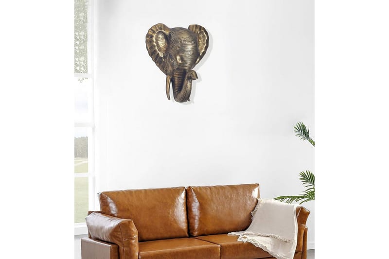 Väggdekoration Wohnling Elefant Polerad gjuten aluminium väggmonterad industriell - Inredning & dekor - Tavlor & konst