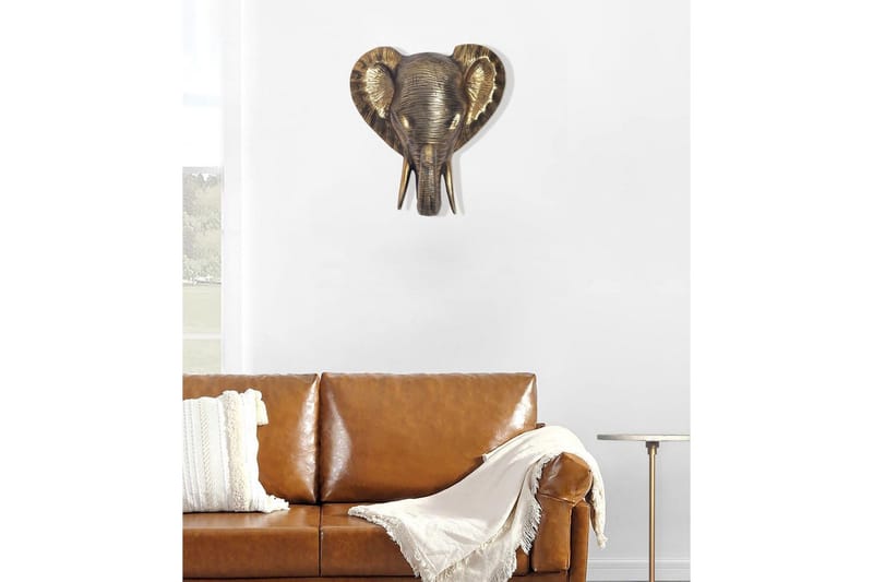 Väggdekoration Wohnling Elefant Polerad gjuten aluminium väggmonterad industriell - Inredning & dekor - Tavlor & konst