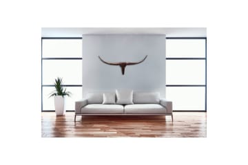 Väggdekoration Wohnling Tjur Handpolerad Aluminium Industriell Brons, 100 cm - Brons, 100 cm - Inredning & dekor - Tavlor & konst
