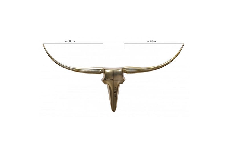 Väggdekoration Wohnling Tjur Handpolerad Aluminium Industriell Guld, 125 cm - Guld, 125 cm - Inredning & dekor - Tavlor & konst