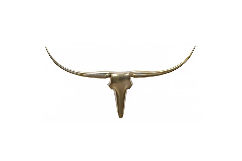 Väggdekoration Wohnling Tjur Handpolerad Aluminium Industriell Guld, 125 cm - Guld, 125 cm - Inredning & dekor - Tavlor & konst