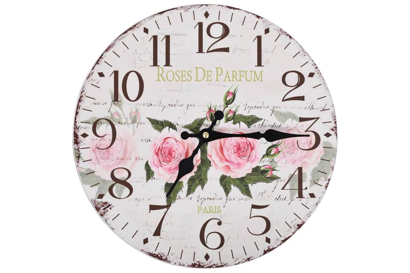 Väggklocka vintage blomma 30 cm - Flerfärgad - Inredning & dekor - Dekor & inredningsdetaljer