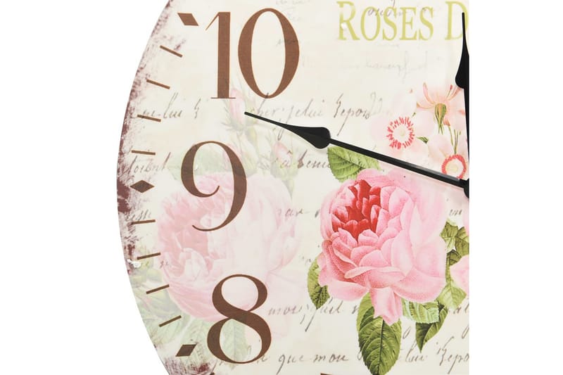 Väggklocka vintage blomma 60 cm - Flerfärgad - Inredning & dekor - Dekor & inredningsdetaljer