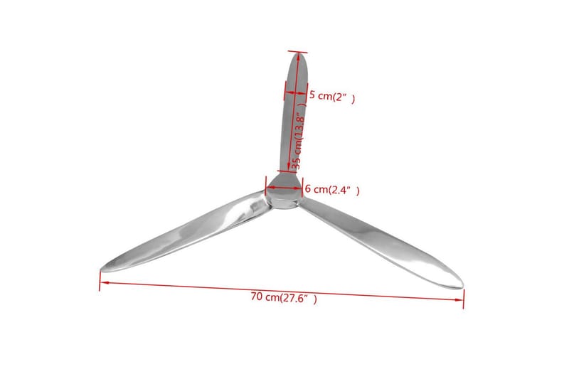 Väggmonterad propeller aluminium silver 70 cm - Silver - Tavlor & konst