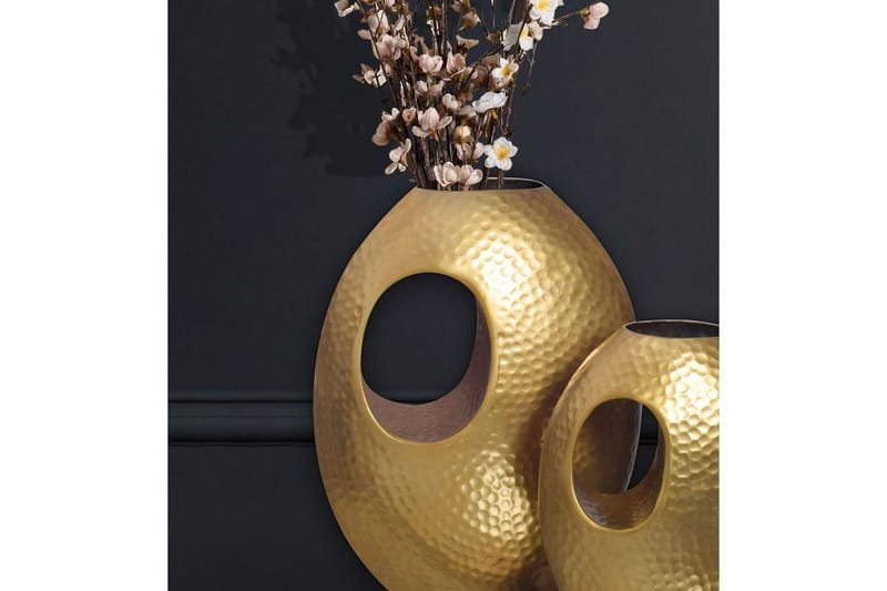 Vas Wohnling Set om 2 Aluminium Hamrad look, modern loftstil Guld - Guld - Inredning & dekor - Dekor & inredningsdetaljer