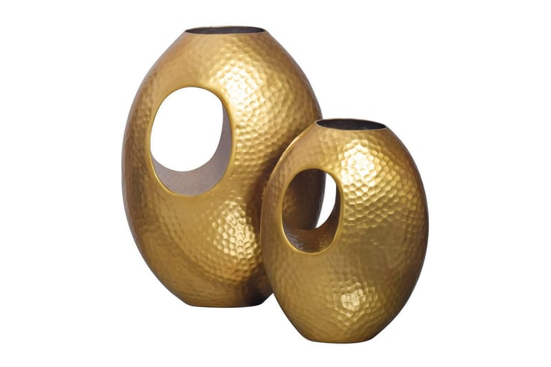 Vas Wohnling Set om 2 Aluminium Hamrad look, modern loftstil Guld - Guld - Inredning & dekor - Dekor & inredningsdetaljer