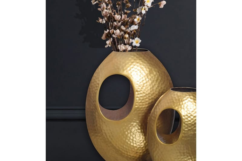 Vas Wohnling Set om 2 Aluminium Hamrad look, modern loftstil Guld - Guld - Inredning & dekor - Dekor & inredningsdetaljer