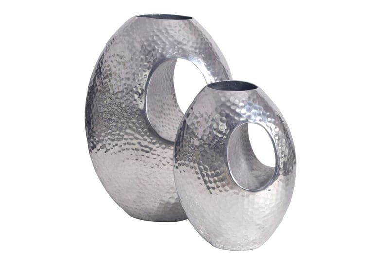Vas Wohnling Set om 2 Aluminium Hamrad look, modern loftstil Silver - Silver - Inredning & dekor - Dekor & inredningsdetaljer