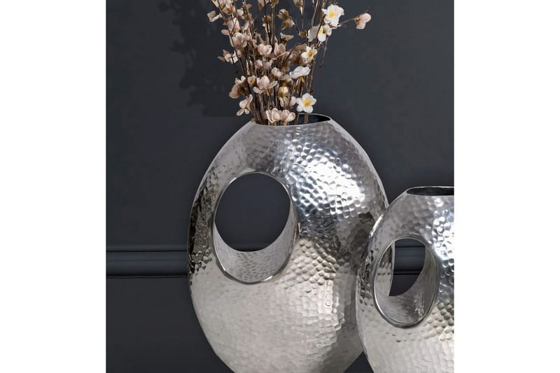 Vas Wohnling Set om 2 Aluminium Hamrad look, modern loftstil Silver - Silver - Inredning & dekor - Dekor & inredningsdetaljer