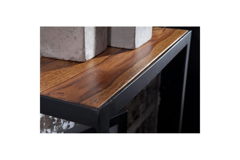 Vägghylla Wohnling Puri Massivt Trä Metallram Väggmonterad Industriell - Kök & hushåll - Bar & vin - Vintillbehör - Glashängare