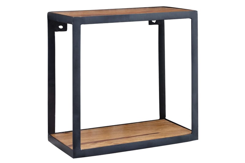 Vägghylla Wohnling Puri Massivt Trä Metallram Väggmonterad Industriell