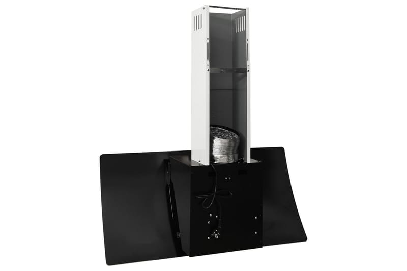 Köksfläkt 90 cm stål och härdat glas svart - Svart - Kök & hushåll - Hushållsmaskiner & vitvaror - Köksfläkt & spisfläkt - Vägghängd köksfläkt