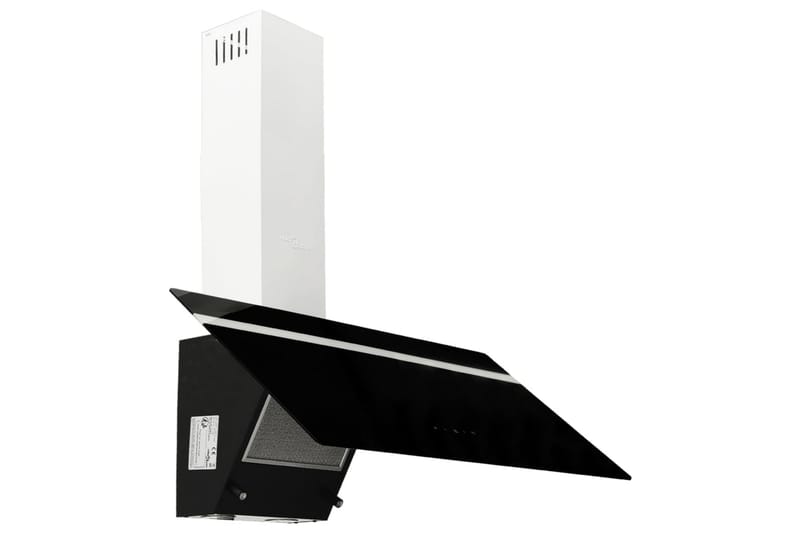 Köksfläkt 90 cm stål och härdat glas svart - Svart - Kök & hushåll - Hushållsmaskiner & vitvaror - Köksfläkt & spisfläkt - Vägghängd köksfläkt