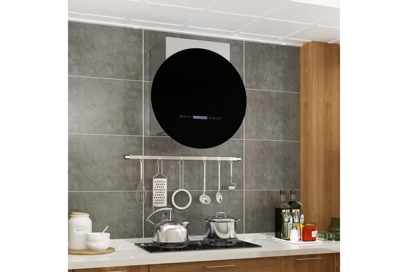 Väggmonterad köksfläkt med LCD 756 m³/tim LED - Silver - Vägghängd köksfläkt