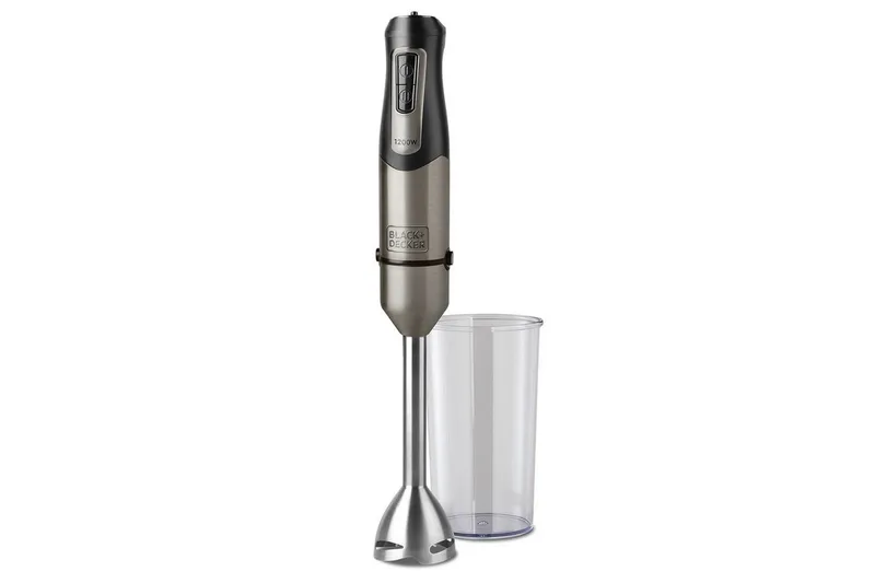 Stavmixer Black+Decker 1200W Borstad Stål, Silver