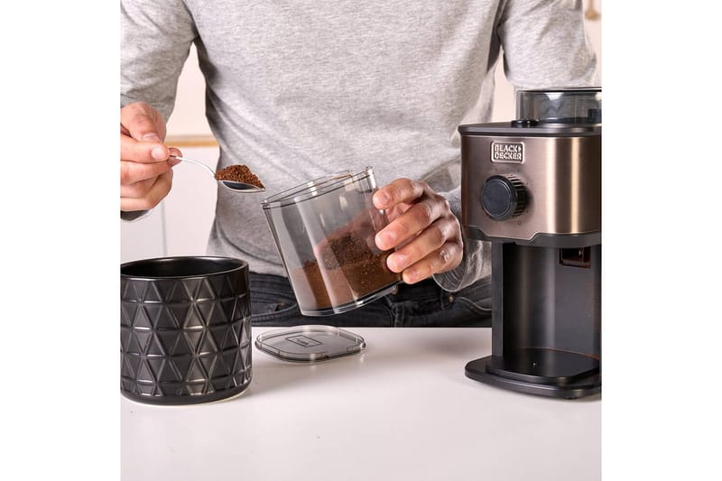 Elektrisk Kaffekvarn Black+Decker 150W - Grå - Kök & hushåll - Hushållsmaskiner & vitvaror - Köksmaskiner - Kaffemaskiner & kaffetillbehör - Kaffekvarn & Espressokvarn