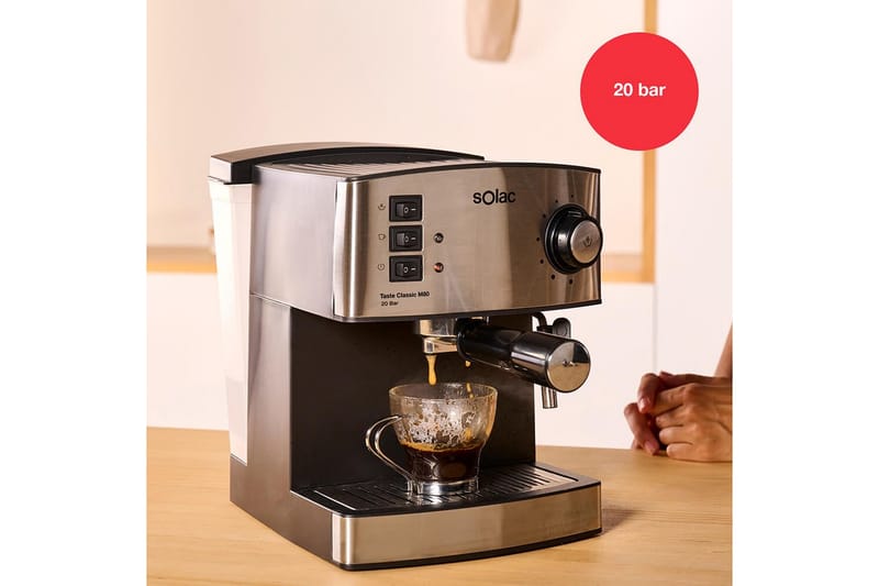 Espressomaskin Solac Taste Classic M80 Inox Matt Silver - Matt Silver - Kök & hushåll - Hushållsmaskiner & vitvaror - Köksmaskiner - Kaffemaskiner & kaffetillbehör - Espressomaskiner