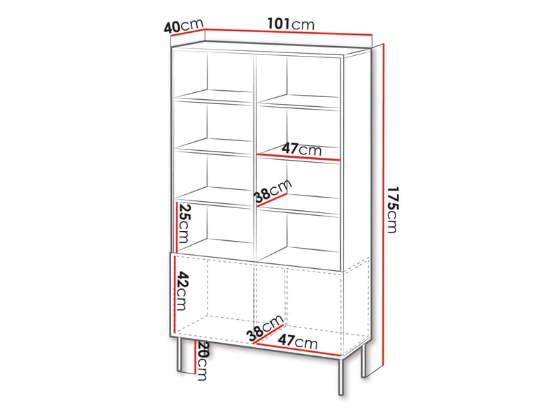 Rynlin Bokhylla 175 cm - Förvaring - Hyllor - Bokhylla
