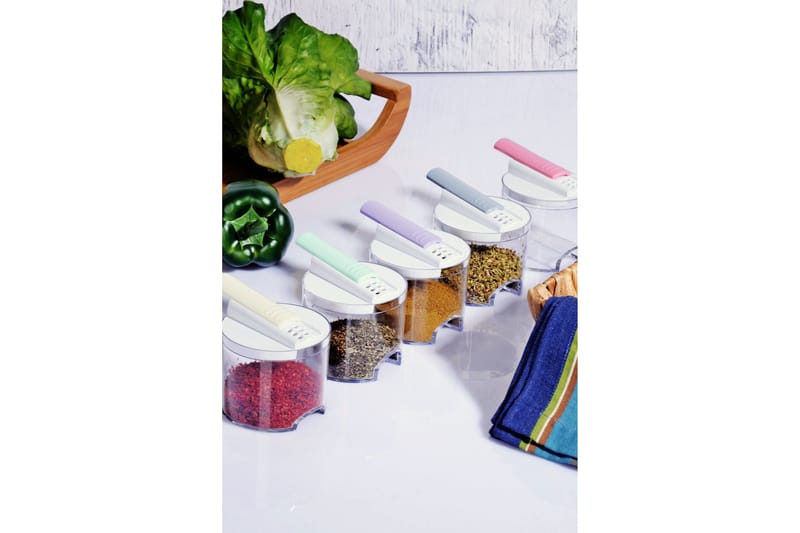 Kryddburk 5-Pack - Vit - Kök & hushåll - Hushållsmaskiner & vitvaror - Köksmaskiner - Skära & mala - Kryddkvarnar