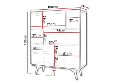 Corvan Bokhylla 108 cm i Valnöt - Brun - Förvaring - Hyllor - Bokhylla