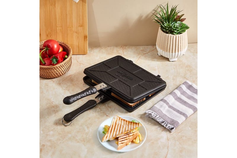 Handhållen smörgåsgrill Ironfell Svart - Svart - Kök & hushåll - Hushållsmaskiner & vitvaror - Köksmaskiner - Värma & koka - Klämgrillar & smörgåsgrill