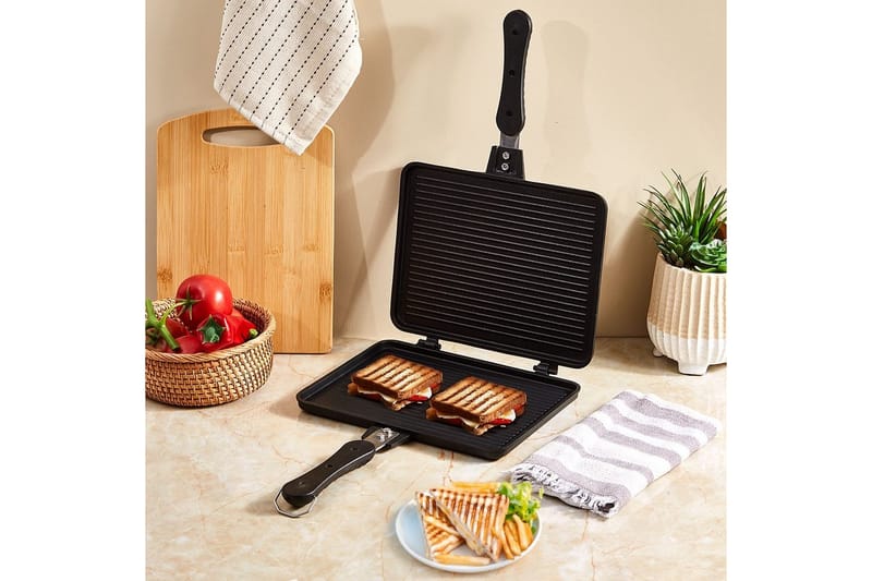 Handhållen smörgåsgrill Ironfell Svart - Svart - Kök & hushåll - Hushållsmaskiner & vitvaror - Köksmaskiner - Värma & koka - Klämgrillar & smörgåsgrill