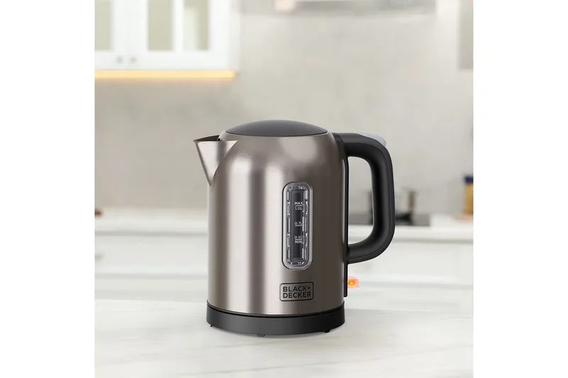 Vattenkokare Black+Decker 2200W 1L Borstat Stål - Silver - Kök & hushåll - Hushållsmaskiner & vitvaror - Köksmaskiner - Värma & koka - Vattenkokare