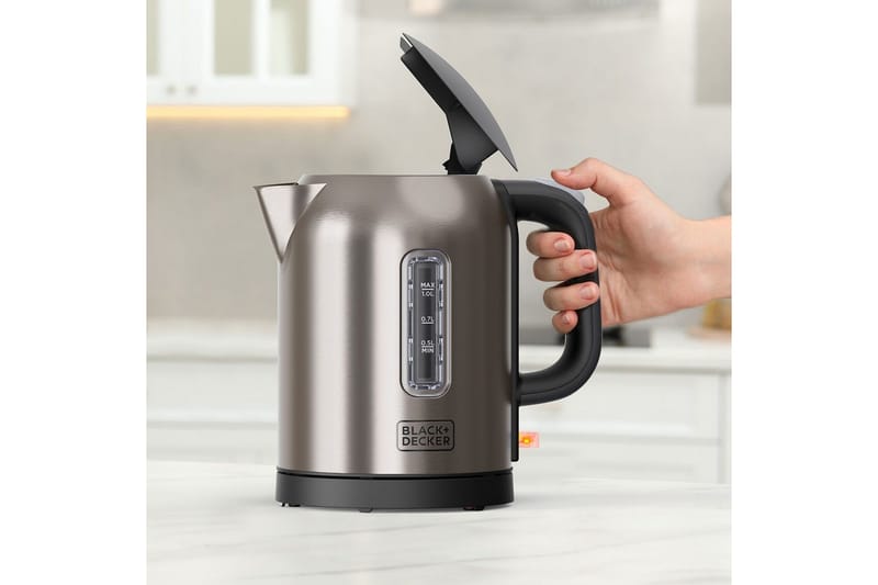 Vattenkokare Black+Decker 2200W 1L Borstat Stål - Silver - Kök & hushåll - Hushållsmaskiner & vitvaror - Köksmaskiner - Värma & koka - Vattenkokare