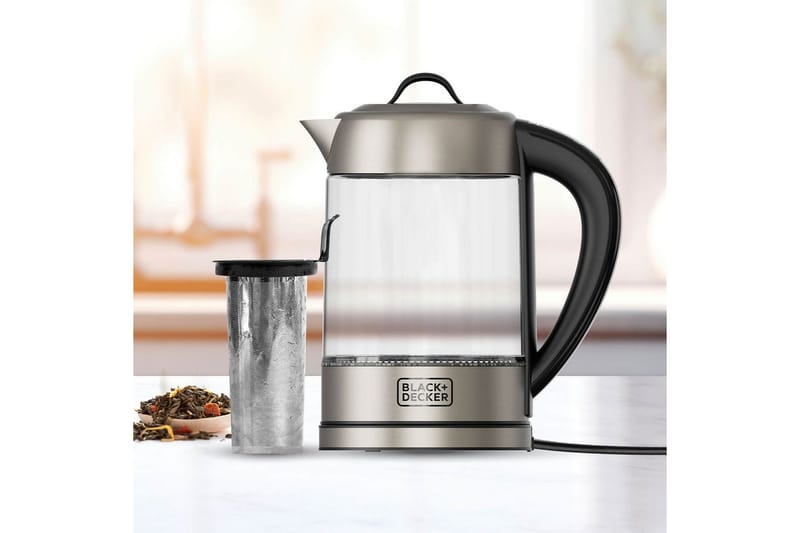 Vattenkokare Black+Decker i Glas med Te-filter 1.7L - Silver - Kök & hushåll - Hushållsmaskiner & vitvaror - Köksmaskiner - Värma & koka - Vattenkokare