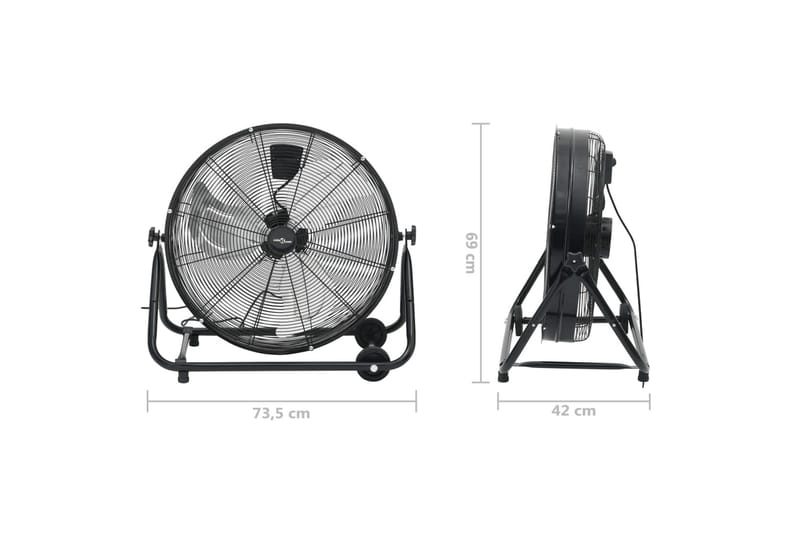 Industrifläkt 60 cm 180 W svart - Svart - Kök & hushåll - Klimatkontroll - Fläktar - Bordsfläkt