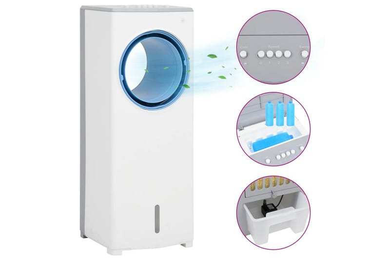 3-i-1 luftkylare vit 264x255x680 mm 80 W - Vit - Luftkylare & kylaggregat