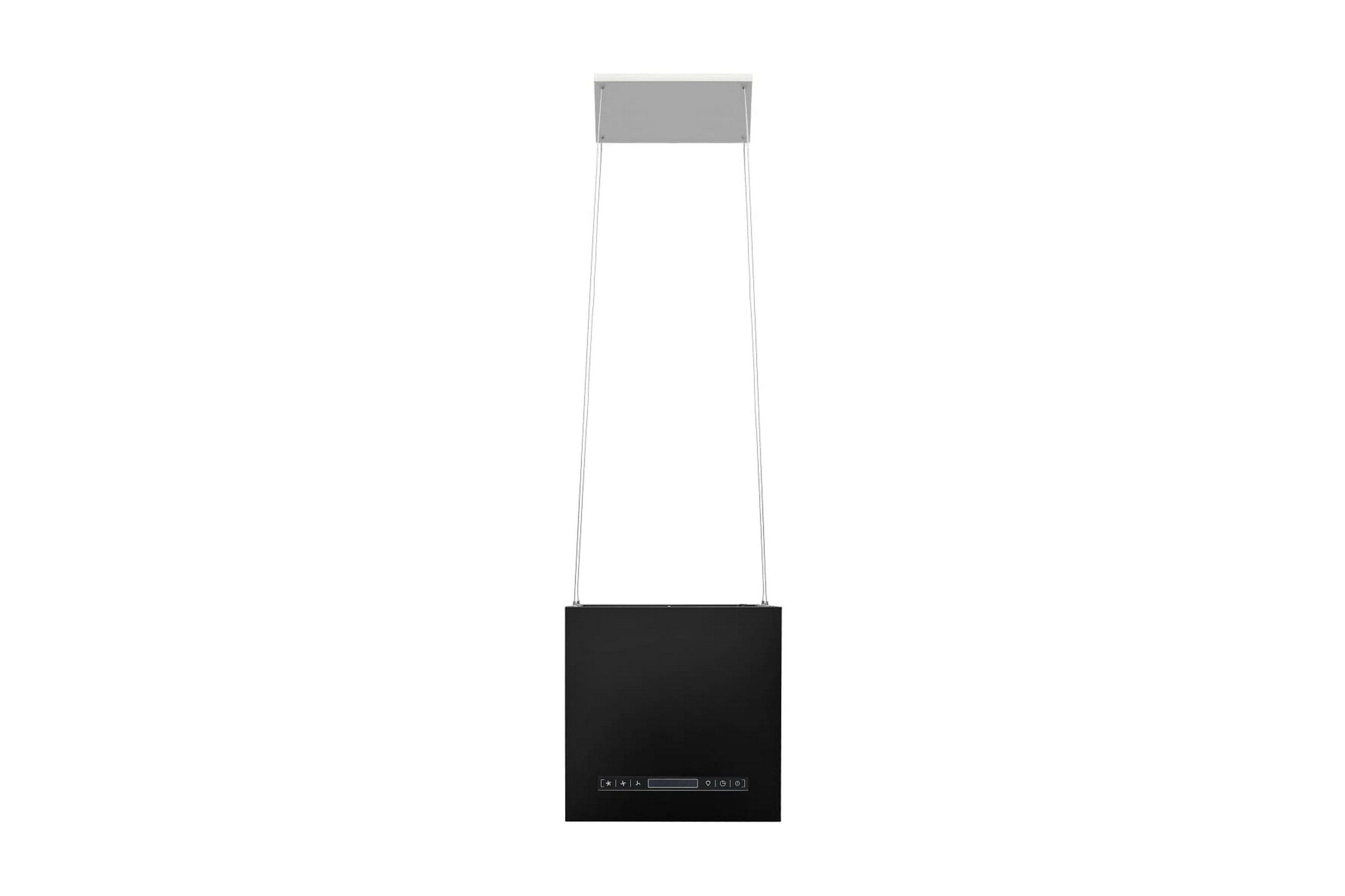 Hängande köksfläkt touchsensor LCD 37 cm pulverlackerat stål – Svart