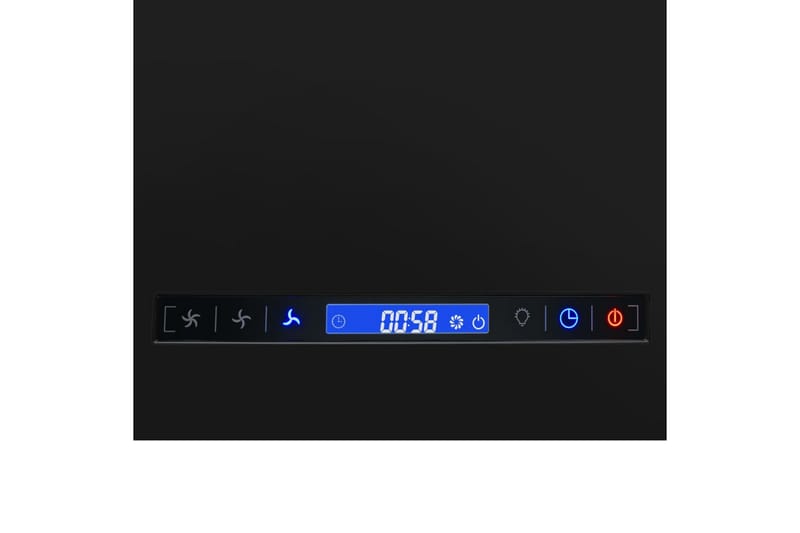 Hängande köksfläkt touchsensor LCD 37 cm pulverlackerat stål - Svart - Takfläkt