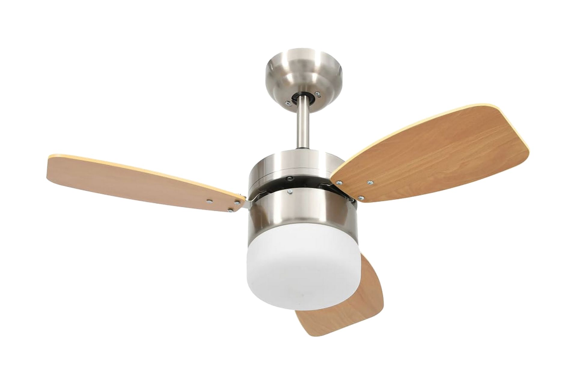 Takfläkt med lampa och fjärrkontroll 76 cm ljusbrun - Brun