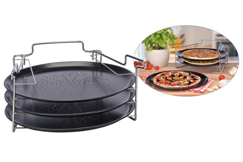 HI Pizzaset 4 delar svart - Svart - Kök & hushåll - Matlagning & bakning - Bakredskap - Bak & pizzastenar