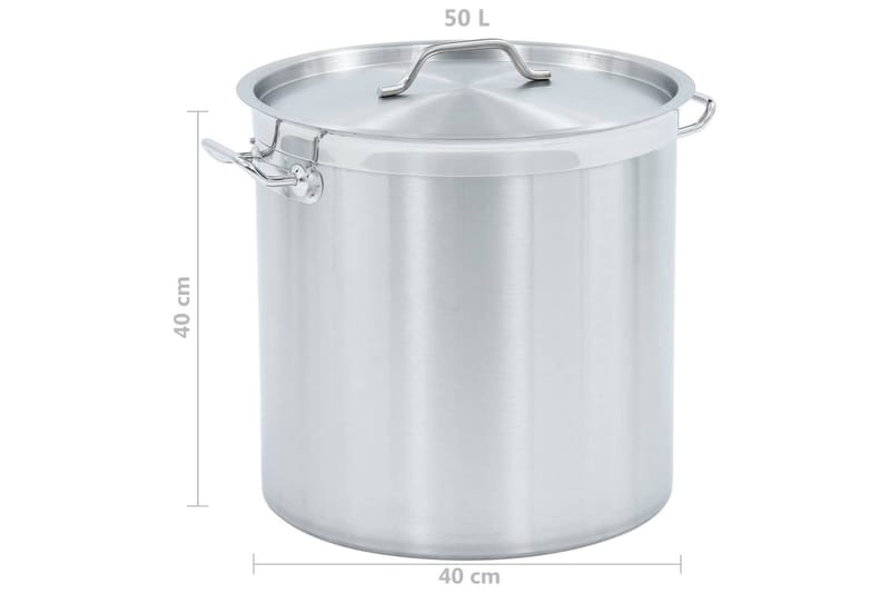 Gryta 50 L 40x40 cm rostfritt stål - Kök & hushåll - Matlagning & bakning - Grytor, kastruller & stekkärl - Grytor